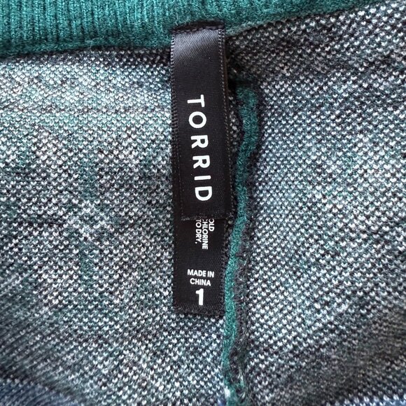 Torrid Green Fair Isle Knit Leggings Rayon/Polyester/Nylon Blend Womens Sz 1/XL - Picture 4 of 4